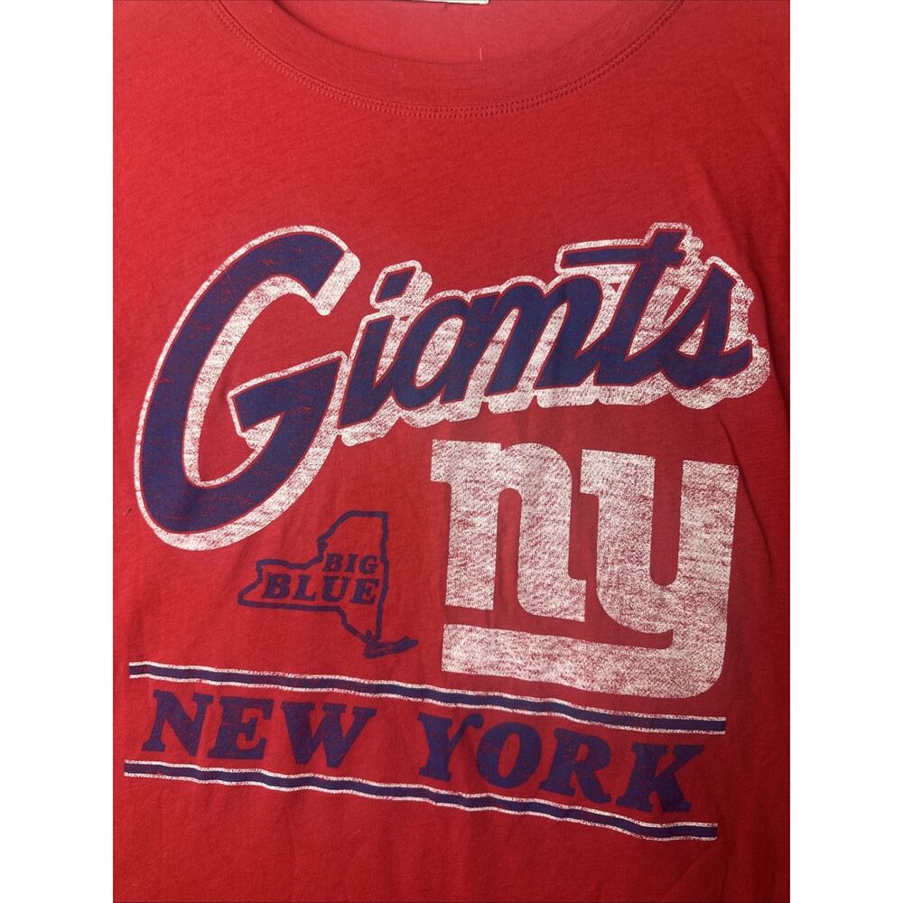 NWT ‘47 NFL New York Giants Racer Red Go Big Blue Women’s T-Shirt Sz L - Picture 2 of 11